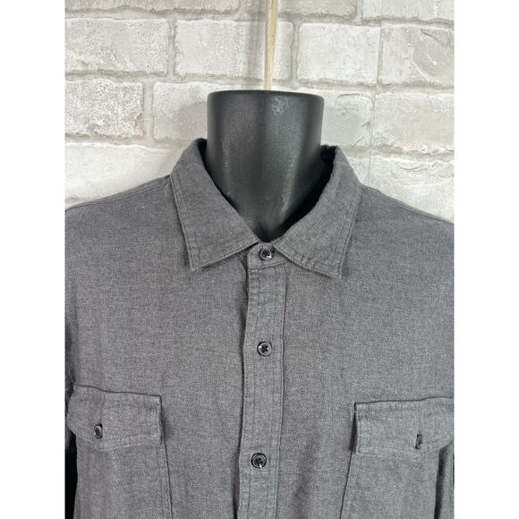 Amazon Essentials Slim Fit Gray Cotton Flannel Button Shirt - Picture 7 of 11